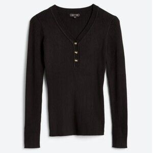 NWT Lety & Me Aiyla Ribbed Henley Sweater